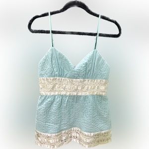 Betsey Johnson Black Label Vintage Blue Lace camisole